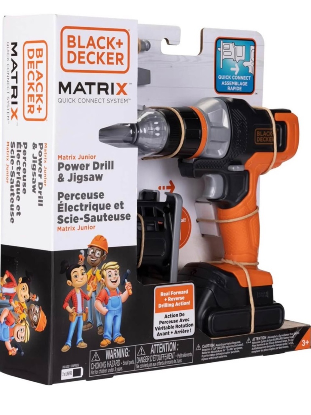 Black & Decker Orange and Black Matrix Junior Power Drill Toy